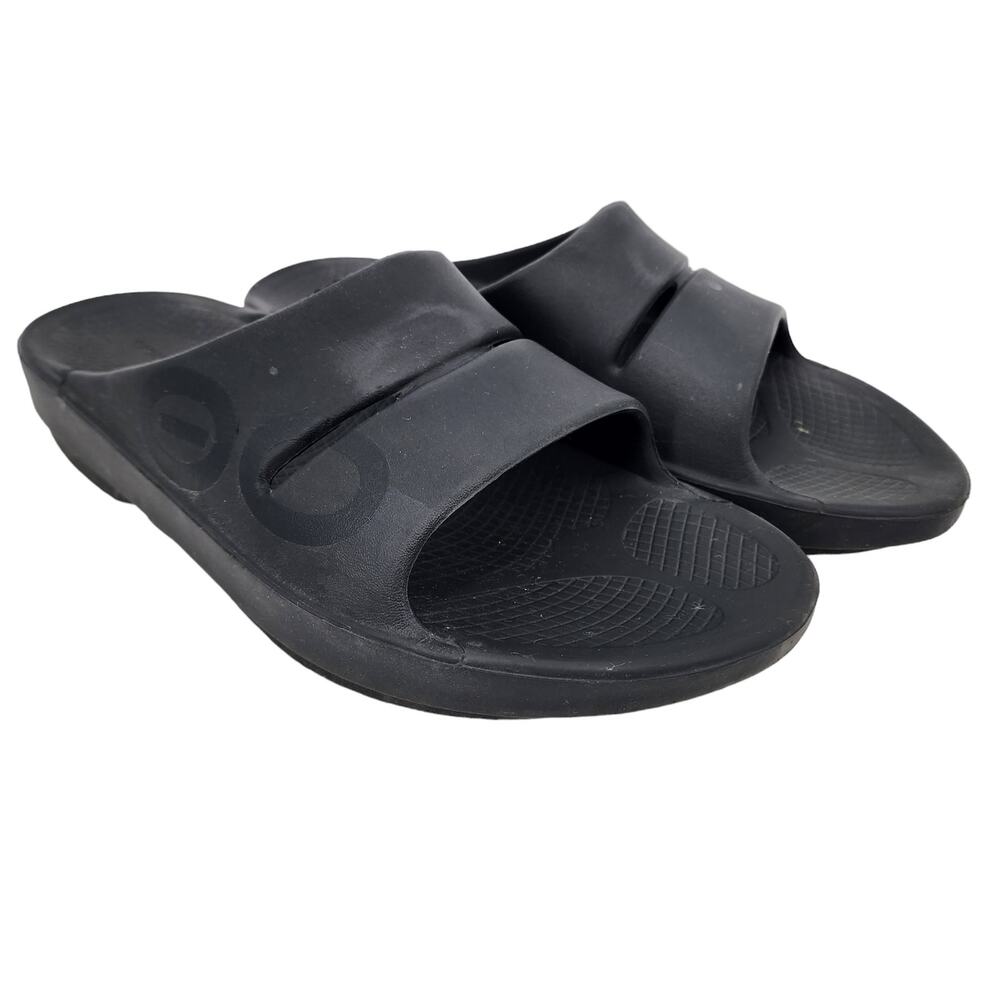Oofas OOAH Black Slide Unisex Recovery Slip On Sandals Size 11 Woman's Size 13